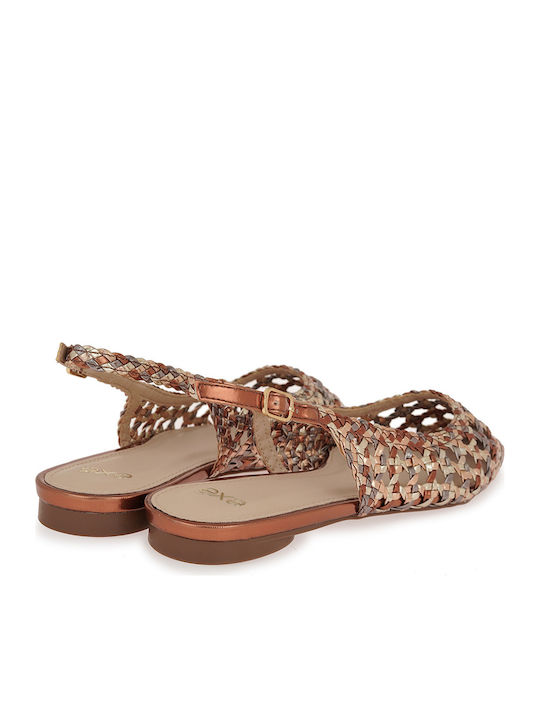 Women's Ballerina Shoes Slingback in Gold Colour