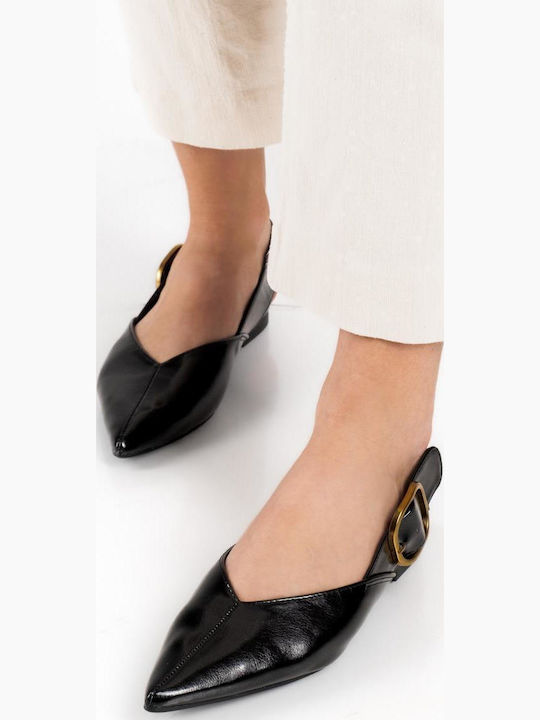 Women's Ballerina Shoes Slingback With Strap In Black Colour