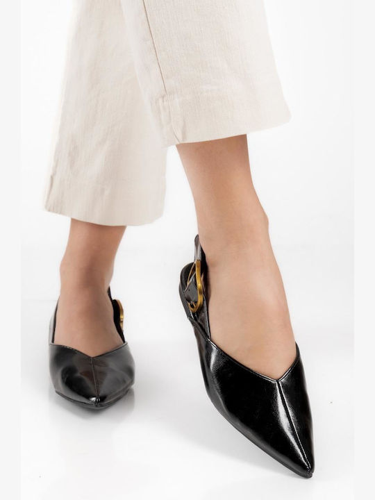 Women's Ballerina Shoes Slingback With Strap In Black Colour