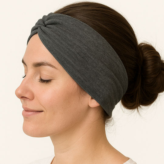 Avizar Crossed Headband Hair In Soft Cotton Refined Gray Mixed Hazel Grey