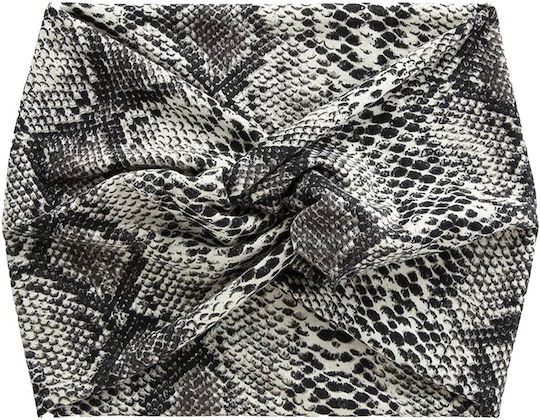 Avizar Crossed Headband Hair In Printed Satin Python Glamor Gray Grey
