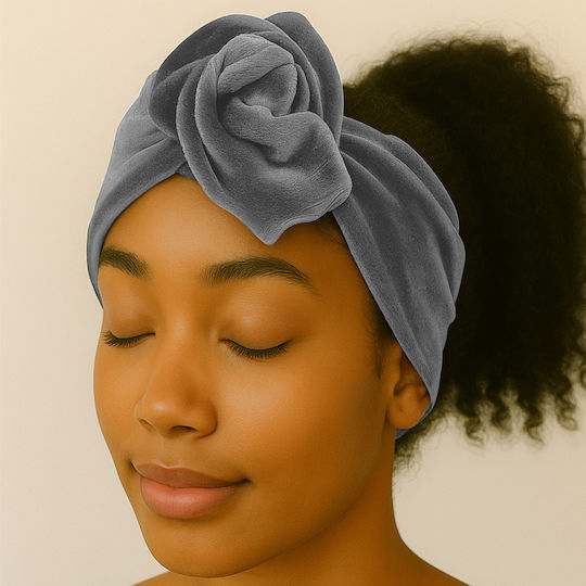 Avizar Turban Stil Banner Bentită Casual Pentru Păr Din Catifea Solidă Modernă Gri