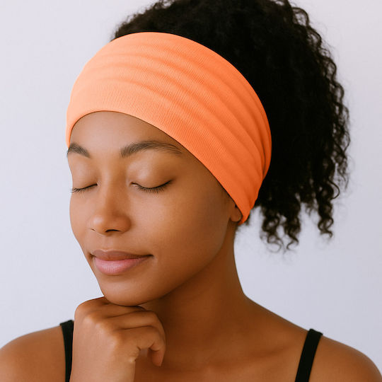 Avizar Crossed Headband Hair In Light Orange Soft Solid Cotton Orange