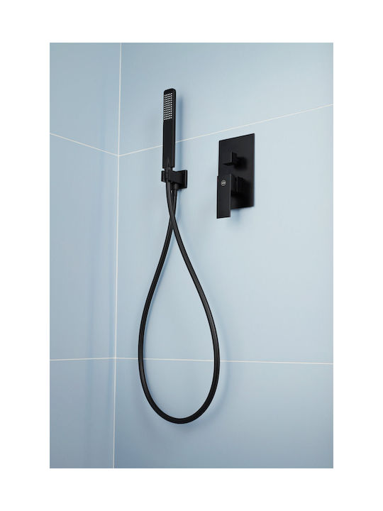 KFA Built-in Mixer Phone & Shower Head Set for Shower Black