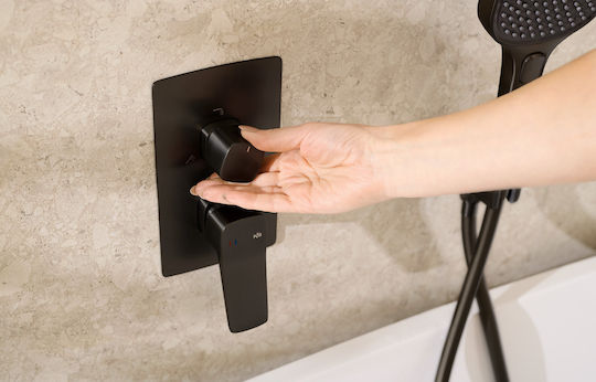 KFA Built-in Mixer Phone & Shower Head Set for Black Shower