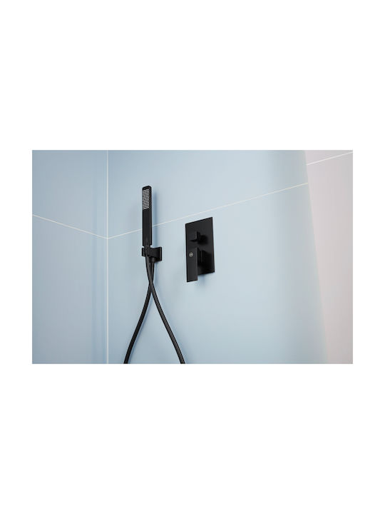 KFA Built-in Mixer Phone & Shower Head Set for Shower Black