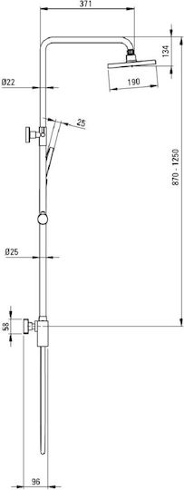 Deante Built-in Mixer & Shower Head Set for Shower Black