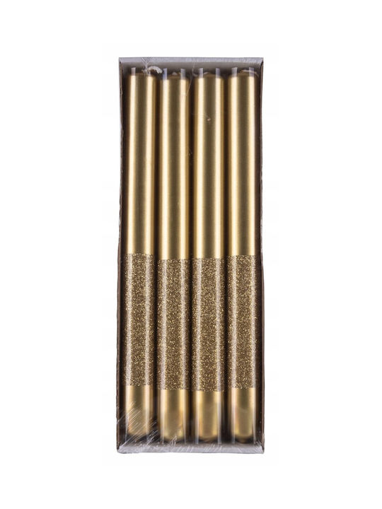 Donau Lumânare Decorativă Aurie 4 Bucăți