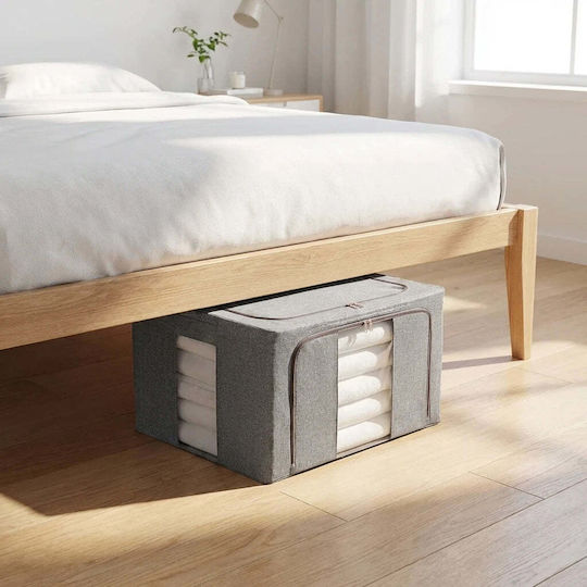 Wallex Fabric Clothing Storage Case for Clothes / Blanket/Duvet / Suit / Coat / Shoes / Ties / Dresses / Underwear / Socks / Knitwear / Shirt / Belts / Bags in Gray Colour 50x38x32cm