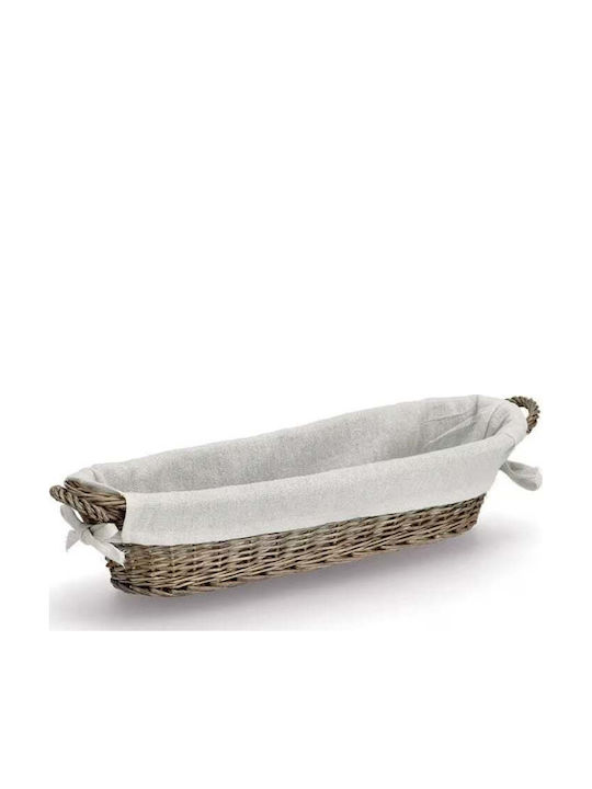 Zeller Wicker Brown Bread Basket 49x14x10cm