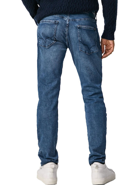 Stanley Ανδρικό Παντελόνι Τζιν Ελαστικό με Regular Tapered Εφαρμογή Μπλε