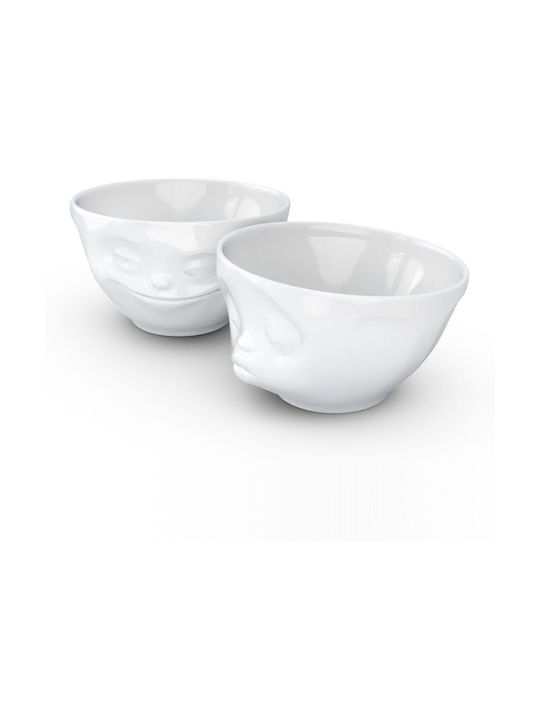 Round White Porcelain Serving Bowl 2 Pieces