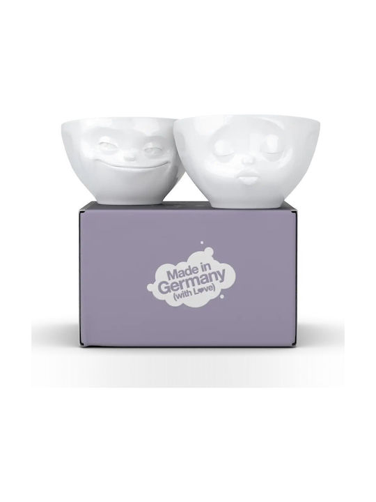 Round White Porcelain Serving Bowl 2 Pieces
