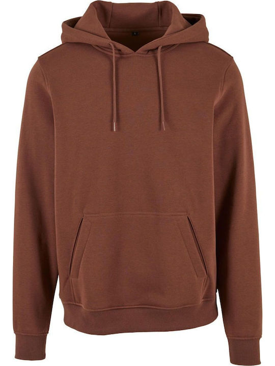 Build Your Brand Men's Promotional Long Sleeve Sweatshirt In Brown Colour