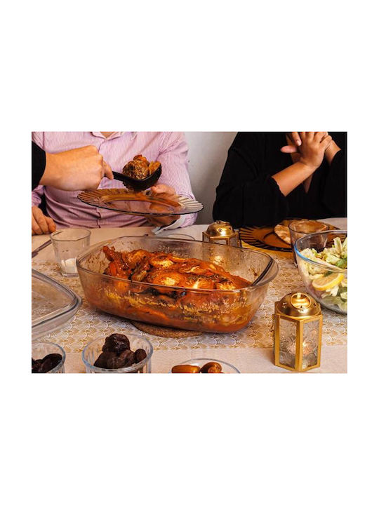 Pyrex Правоъгълен Устойчив Съд Стъклен с Капак 33x20cm