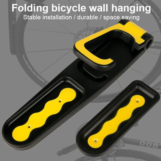 Wall-mounted Bicycle Holder Zola Suspendable Suitable All Types Bicycles 35x7.7 Cm Black Yellow