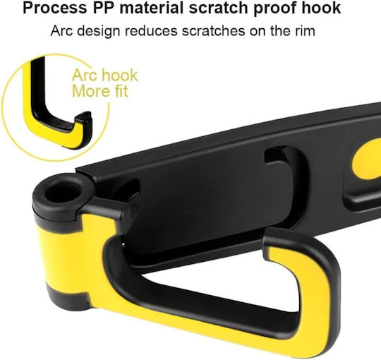 Wall-mounted Bicycle Holder Zola Suspendable Suitable All Types Bicycles 35x7.7 Cm Black Yellow