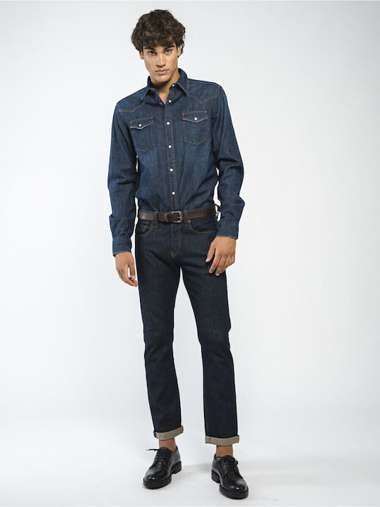 Hardy Men's Jeans Pants with Regular Straight Fit Blue