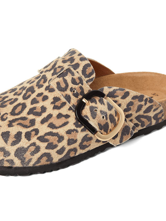 Tamaris Women's Leather Anatomic Clogs Brown