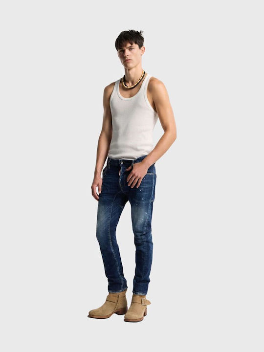 Ανδρικό Παντελόνι Τζιν με Slim Εφαρμογή Blue