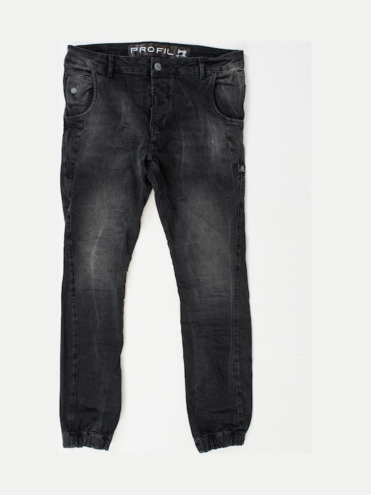 Men's Elastic Jeans Pants with Slim Fit Black