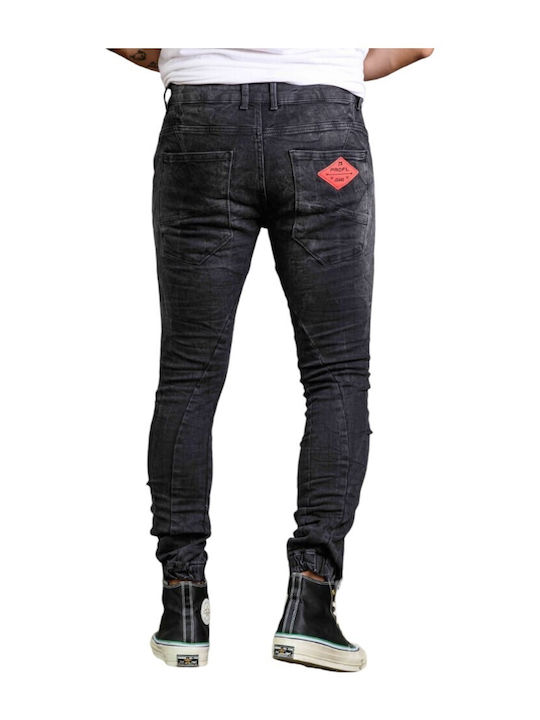 Men's Elastic Jeans Pants with Slim Fit Black