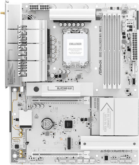ASRock B860 Challenger WiFi White Motherboard ATX with Intel 1851 Socket 90-MXBUB0-A0UAYZ