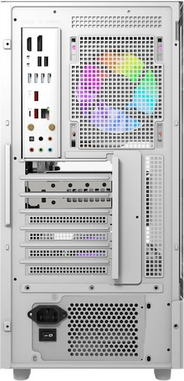 Darkflash DS950V Gaming Midi Tower Κουτί Υπολογιστή με Πλαϊνό Παράθυρο Λευκό