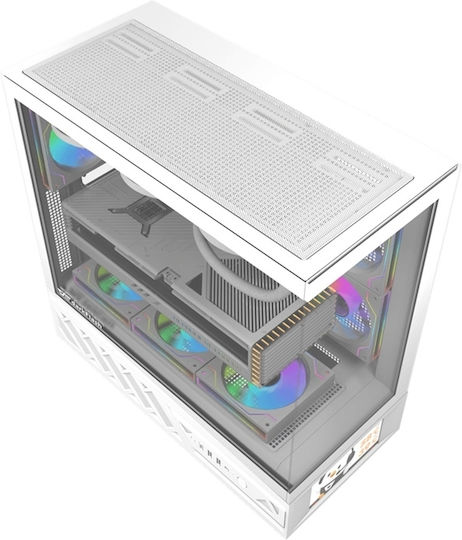 Darkflash DS950V Gaming Midi Tower Κουτί Υπολογιστή με Πλαϊνό Παράθυρο Λευκό