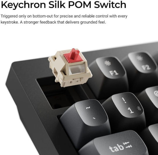 Keychron V6 Ultra 8K V6U-D1 Wireless Gaming Mechanical Keyboard with Keychron Silk POM Red Switches and RGB Lighting English US