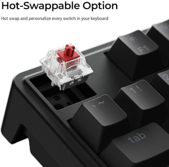 Keychron C3 Pro 8K QMK C3PX-H1 Gaming Tastatură Mecanică Tenkeyless cu Keychron Super Red comutatoare și iluminare RGB (Engleză US)
