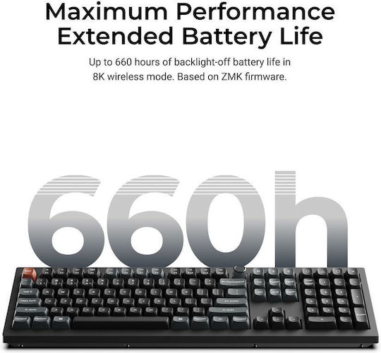 Keychron V6 Ultra 8K V6U-D4 Wireless Gaming Mechanical Keyboard with Keychron Silk POM Banana Switches and RGB Lighting English US
