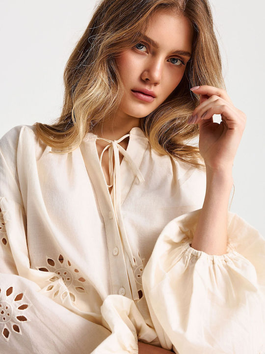 Long Sleeve Women's Shirt Beige