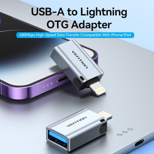 Vention Μετατροπέας USB-A female σε Lightning male 1τμχ CUCH0