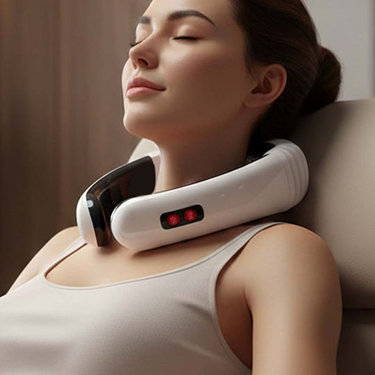 Avizar Smart Fit 3d Neck Massager Electric Pulses Magnetic Traction White