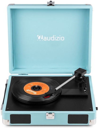 Audizio RP111BL 102.033 Куфар Грамофон с Задвижване с Ремък, Предусилване и Вградени Говорители Син