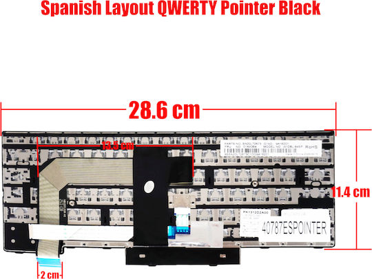 Πληκτρολόγιο Laptop για Lenovo με Trackpoint και Διάταξη Αγγλικά (US) σε Μαύρο χρώμα SN20L72673