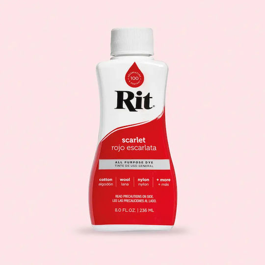 Rit Dye Liquid All-purpose Βαφή Υφασμάτων – Scarlet 236ml