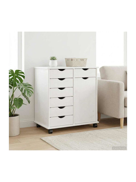 Office Cabinet Made of Solid Natural Wood 63.5x39x65.5cm