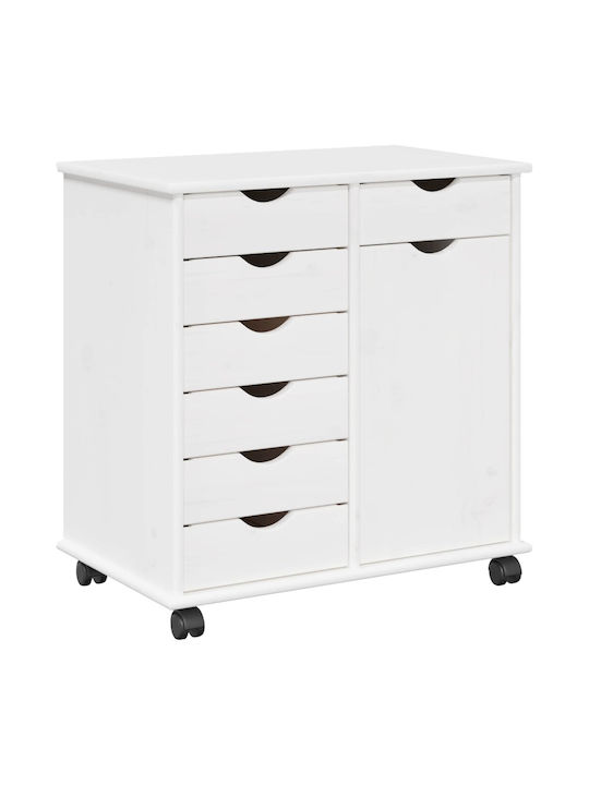 Office Cabinet Made of Solid Natural Wood 63.5x39x65.5cm