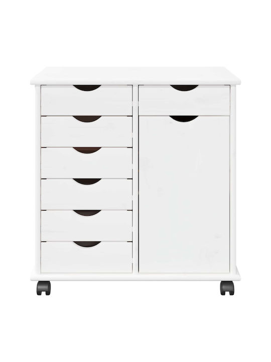 Office Cabinet Made of Solid Natural Wood 63.5x39x65.5cm