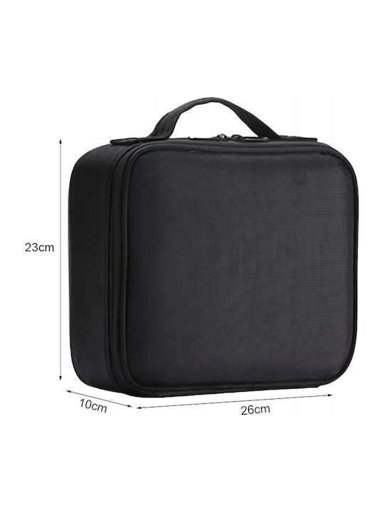 Geantă Organizator Cosmetică De Călătorie Zola Compartimente Reglabile Fermuar Mâner 23 X 26 X 10 Cm Neagră