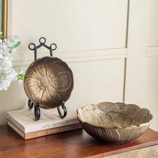 Artekko Serving Bowls Round Metal Gold 2 Pieces