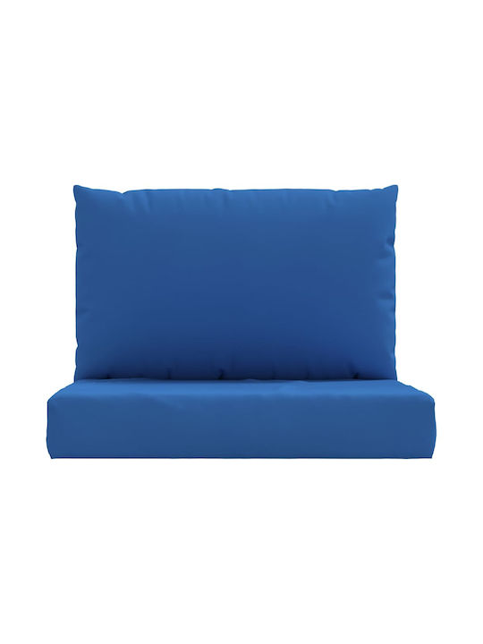 vidaXL Waterproof Sofa Cushion Palette with Backrest Blue 2pcs 60x38cm
