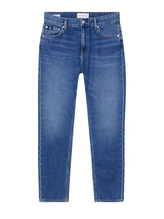 Ανδρικό Παντελόνι Τζιν Cropped με Relaxed Εφαρμογή Μπλε