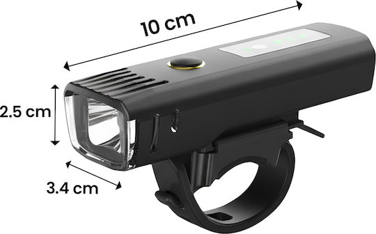 Avizar Far Led Bicicletă 350 Lumeni Reîncărcabil Senzor de Lumină Negru