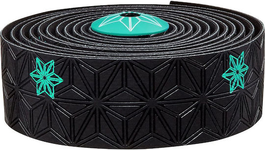 Supacaz Super Sticky Kush Galaxy Celeste Print Handlebar Tape Celeste Plugs