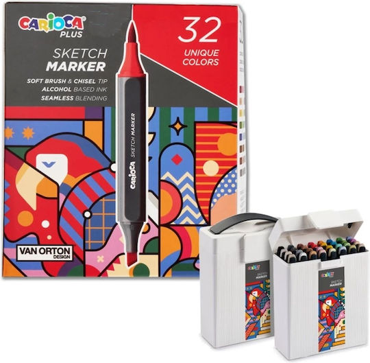 Carioca Plus Brush & Chisel 32 Маркери за рисуване