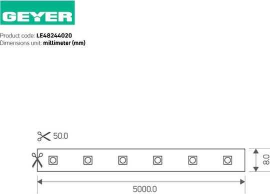 Geyer LED Strip 24V Natural White Light 5m