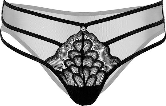 String Aurora Black Lace Decorative Pearls Xl Xxl Daring Intimates